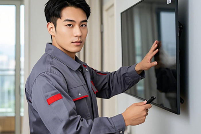 青岛市南区电视安装挂墙上门服务电话,电视挂墙后如何避免线缆杂乱?