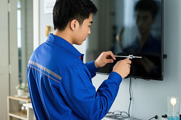 成都青羊区电视安装挂墙上门服务电话:解决电视不平、挂墙不牢、接线杂乱等问题