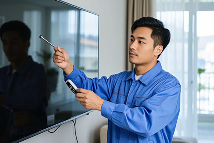 重庆黔江区电视安装挂墙上门服务电话:解决屏幕显示不清、接线问题、安装不稳等问题