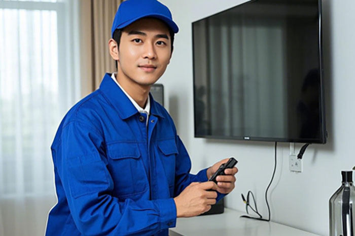 郑州二七区电视安装挂墙上门服务电话:上门装电视调角度
