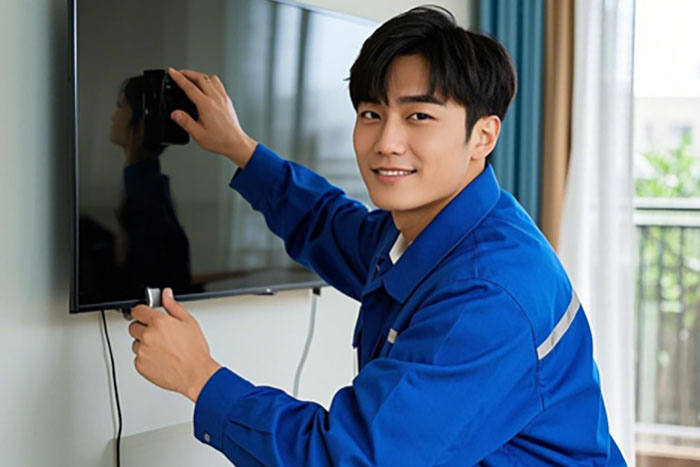 蚌埠市电视安装挂墙上门服务电话,电视开机无反应、挂墙不稳、墙面损坏问题