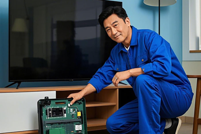 威海市电视上门维修师傅:解决图像跳动、无法显示问题